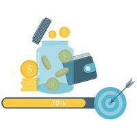 saving goals overview vector