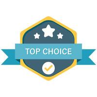 Hexagonal Top Choice badge with star vector