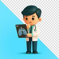 Doctor with lung X-ray vector