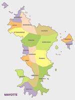 Map of Mayotte Communes and Administrative Divisions vector