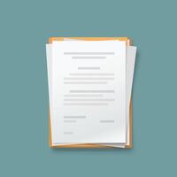 a paper documents in stack on folder vector