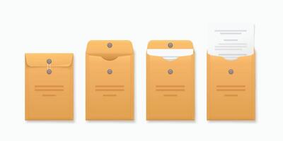 envelope set in various stages on white vector