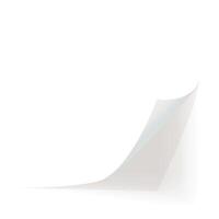 a white paper curled corner with shadow vector