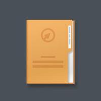 a folder with some papers front view vector