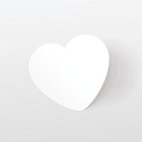 a white paper heart on white back vector