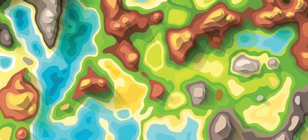 a topographic map top view with shadow vector