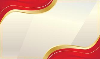 Red golden wave abstract background for certificate vector