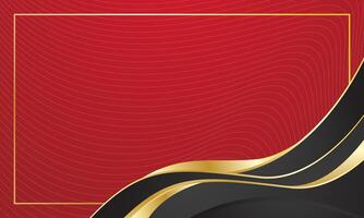 Red certificate background with luxury black gold waves vector