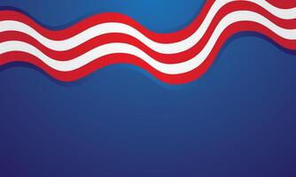 Waves of red and white flags flying on a blue background vector