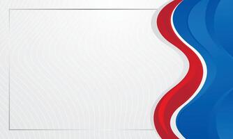 Abstract white blue red wave background vector