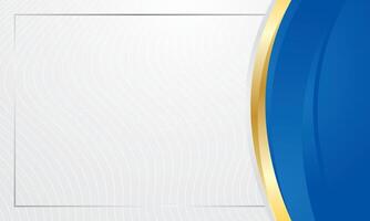 Blue gold gradient abstract curve corner border for certificate background vector