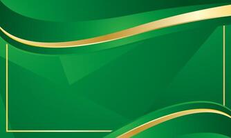 Abstract green gold luxury wave certificate background vector