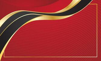 Abstract black gold wave style luxury red certificate background vector