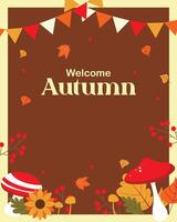 Welcome Autumn Seasonal Backdrop Design vector