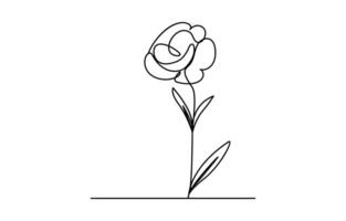 One line continuous blooming flowers bloom naturally with graceful and elegant style vector