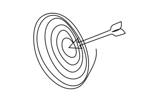 resumen minimalista objetivo icono con continuo línea dibujo vector