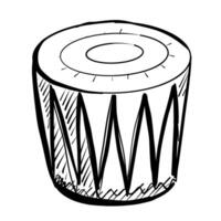 Simple illustration of a cylindrical drum with zigzag design on the surface vector