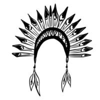 Intricate design of a feather headdress with artistic detailing, showcasing cultural significance and traditional elements vector
