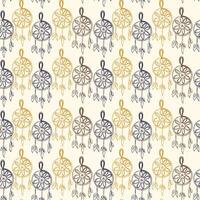 Dreamcatcher pattern with floral designs in various colors on a light background for decorative use vector