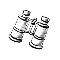 Binoculars designed for outdoor exploration and wildlife observation in various environments and settings during day or night vector
