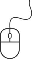 Simple Line Drawing of Wired Computer Mouse . Scroll Wheel and Button Detail Illustration vector