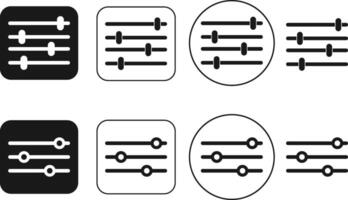 Audio Slider Interface Icon Set vector