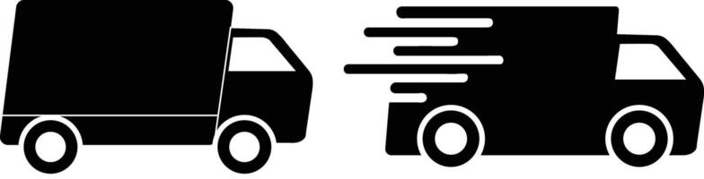 Standard and Express Delivery Truck Icons. Shipping and Logistics Speed Comparison Illustration vector