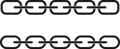 Set of Horizontal Linked Chains . Interlocked Oval Links in Parallel Sequence Illustration vector