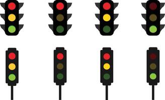Collection of Traffic Light Icons with Active Signals . Red, Yellow, and Green Indicators for Road Safety and Navigation Illustration vector
