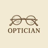 Vintage Eyeglasses Design A Classic Optician Logo Concept Image vector