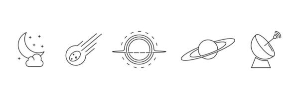 Set of Space icon collection. Planet, solar system, galaxy, universe, astronaut symbol. vector