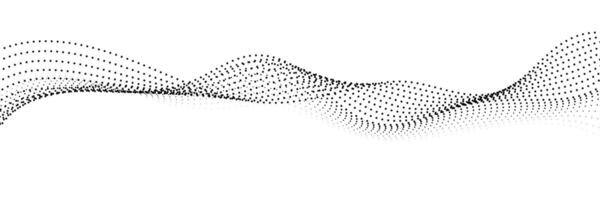 Halftone dotted wave line pattern background. Abstract air flowing particle background. vector