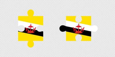 Puzzle Pieces with Brunei Flag. vector