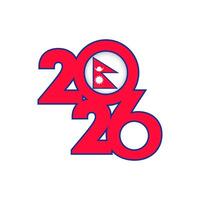 2026 banner with Nepal flag inside. vector