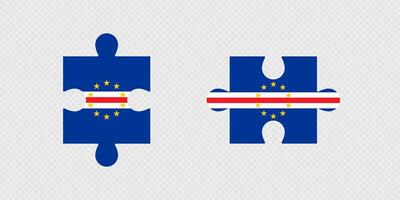Puzzle Pieces with Cape Verde Flag. vector