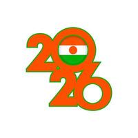 2026 banner with Niger flag inside. vector