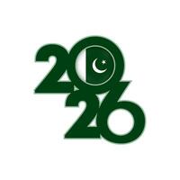 2026 banner with Pakistan flag inside. vector