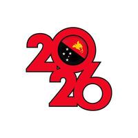 2026 banner with Papua New Guinea flag inside. vector