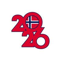 2026 banner with Norway flag inside. vector