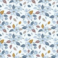 Cute small flowers on white background seamless pattern f. vector