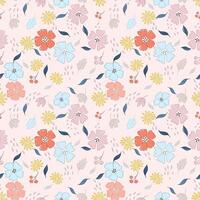 Floral pattern with colorful flowers vector
