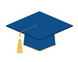 Blue graduation cap isolated on white background. Element for design. vector