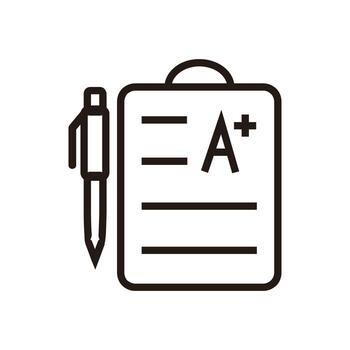 Test of Education and Learning web icons in line style. School, university, textbook, learning. illustration. vector