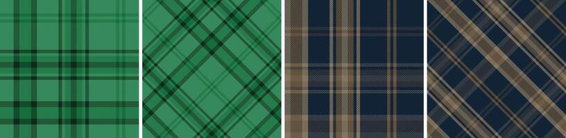 Seamless plaid pattern set.for dress flannel skirt, other modern and fashion print. vector