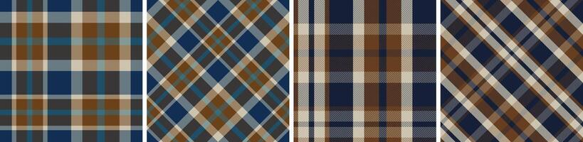 Seamless plaid pattern set. tartan for dress flannel skirt, modern and fashion print. vector