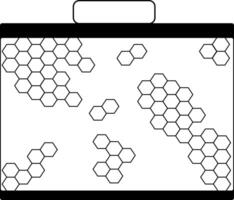 Honeycomb hexagonal house isolated. graphic line illustration. background for banners, print for fabric, labels, t-shirt printing. For logo, web, package, sticker. vector