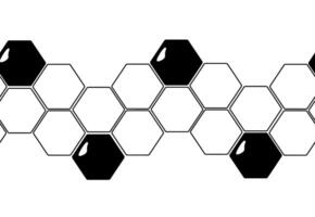 honeycomb horizontal seamless border. graphic line illustration. honey background with hexagon design for fashion graphics, textile prints, fabrics, wallpapers. vector