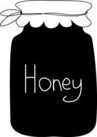 Honey jar full of honey isolated. graphic line illustration. Best for craft made preserve designs. Perfect for cards, decorations, stickers, logo, menu, various designs vector