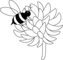 Wild flowers clover and bee composition. graphic line illustration. meadow plants and leaves. Herbal artistic style illustration. Detailed botanical sketch frame vector