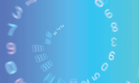 Abstract Background with Floating Numbers in a Light Blue Gradient vector